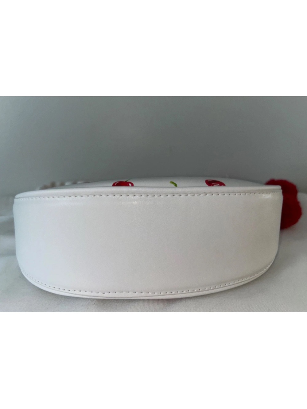 NEW! NWT BETSEY JOHNSON XONORTHY Small Cherry Print Woven Shoulder Bag White - Picture 7 of 7